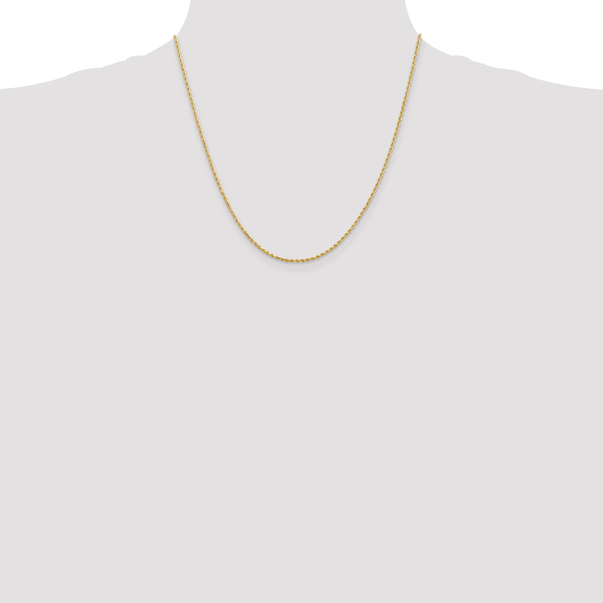 1.5MM 10K SOLID GOLD ROPE DC CHAIN - Image 3