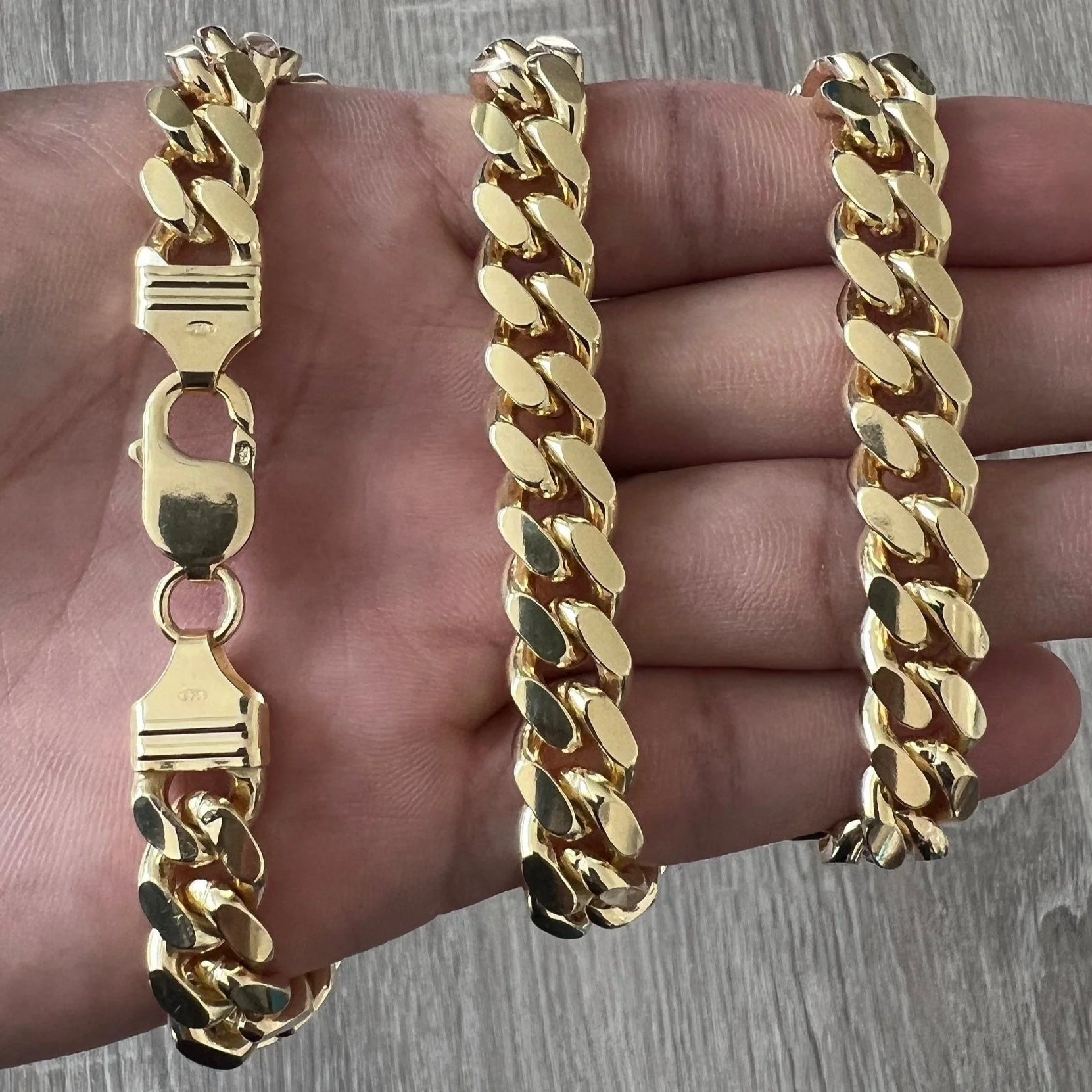 10mm Miami Cuban 14K Gold Vermeil Chain 925 - Image 3
