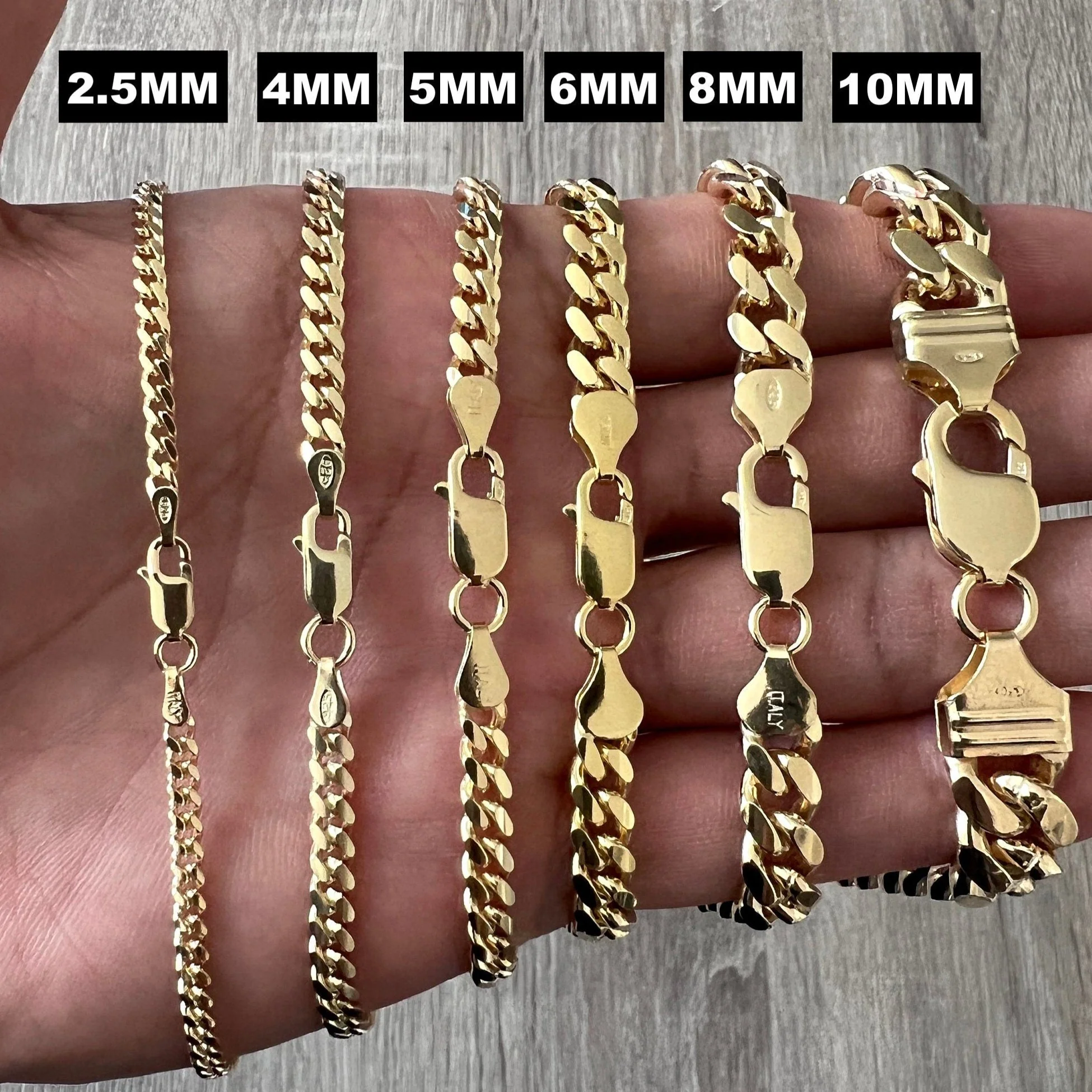 10mm Miami Cuban 14K Gold Vermeil Chain 925 - Image 4