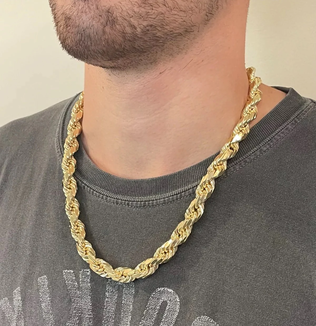 11mm Rope 14K Gold Vermeil 925 Chain DC - Image 5