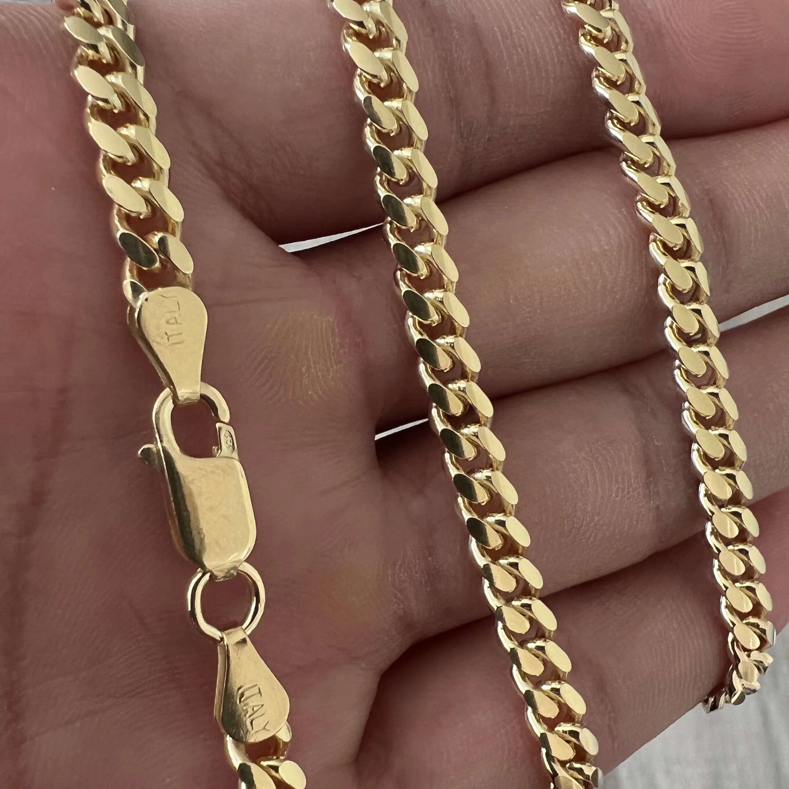 5mm Miami Cuban 14K Gold Vermeil Chain 925 - Image 4