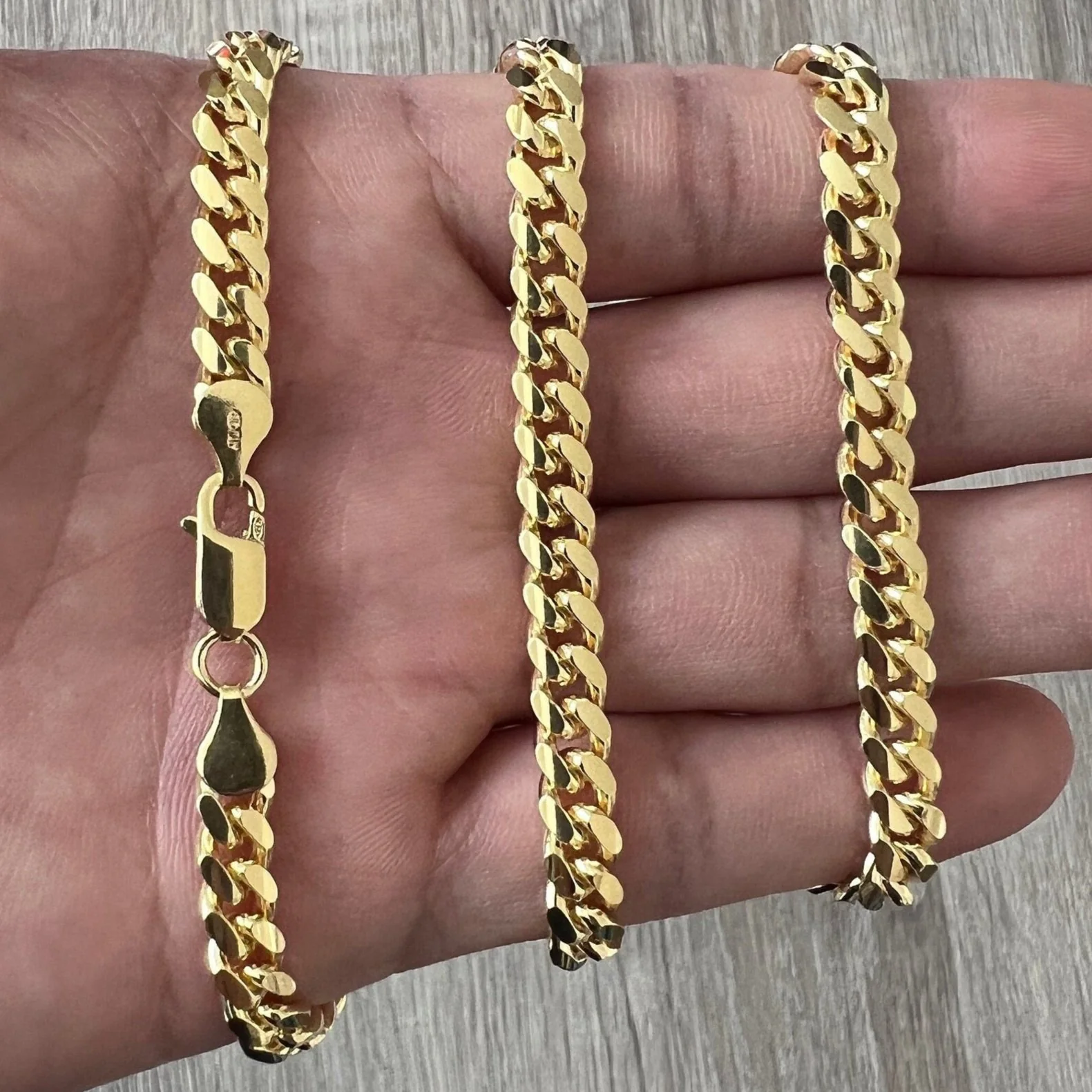6mm Miami Cuban 14K Gold Vermeil 925 Chain - Image 3