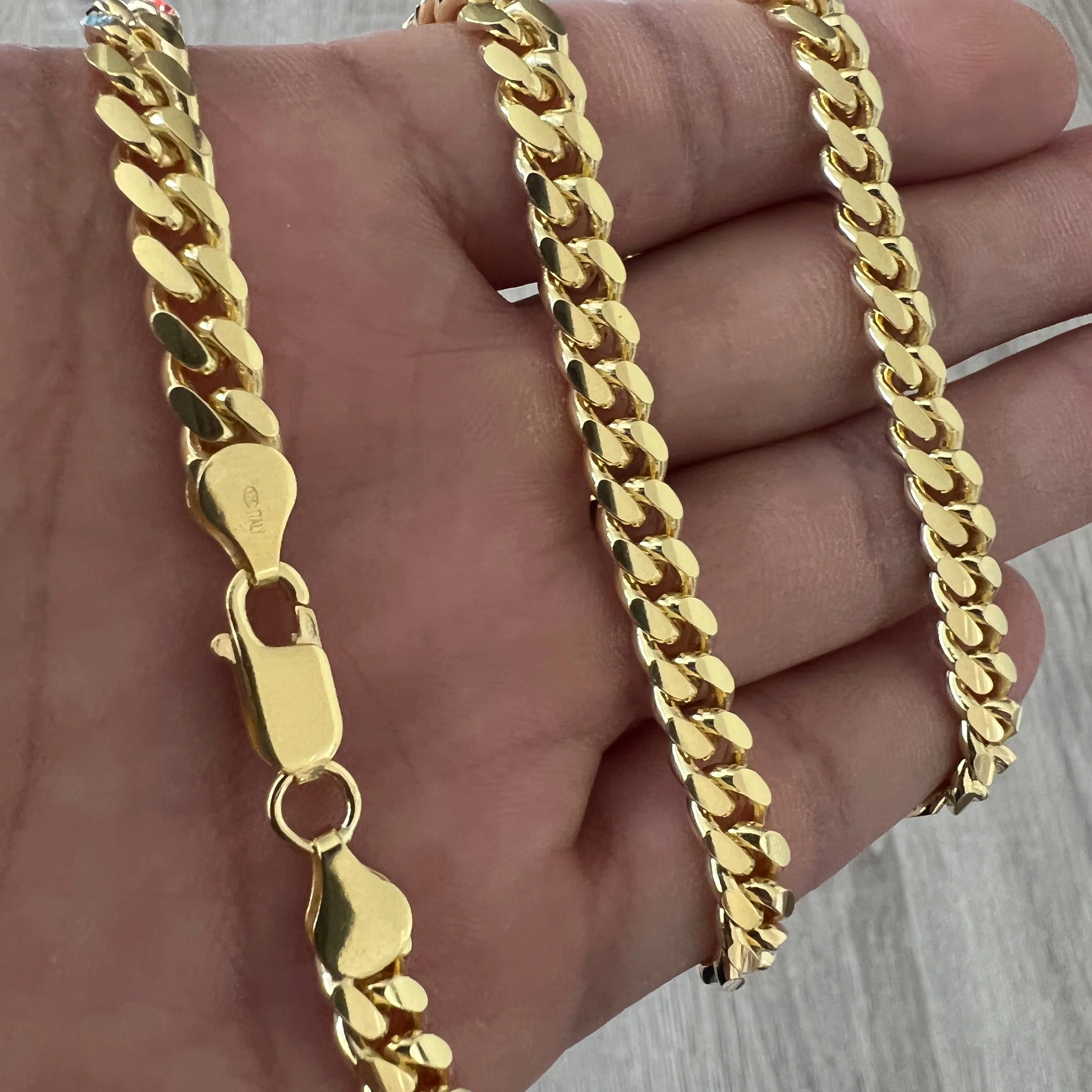 6mm Miami Cuban 14K Gold Vermeil 925 Chain - Image 4