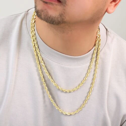 6mm Rope 14K Gold Vermeil 925 Chain DC - Image 5