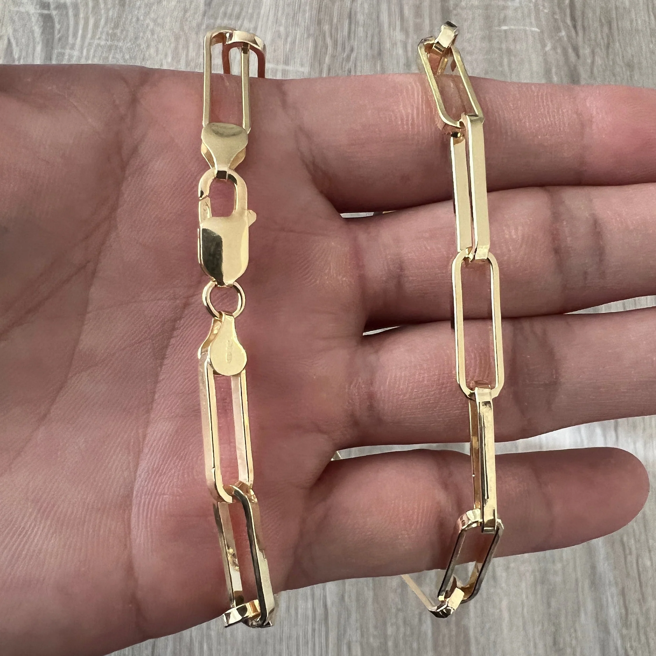 7mm Paperclip 14K Gold Vermeil 925 Chain - Image 3