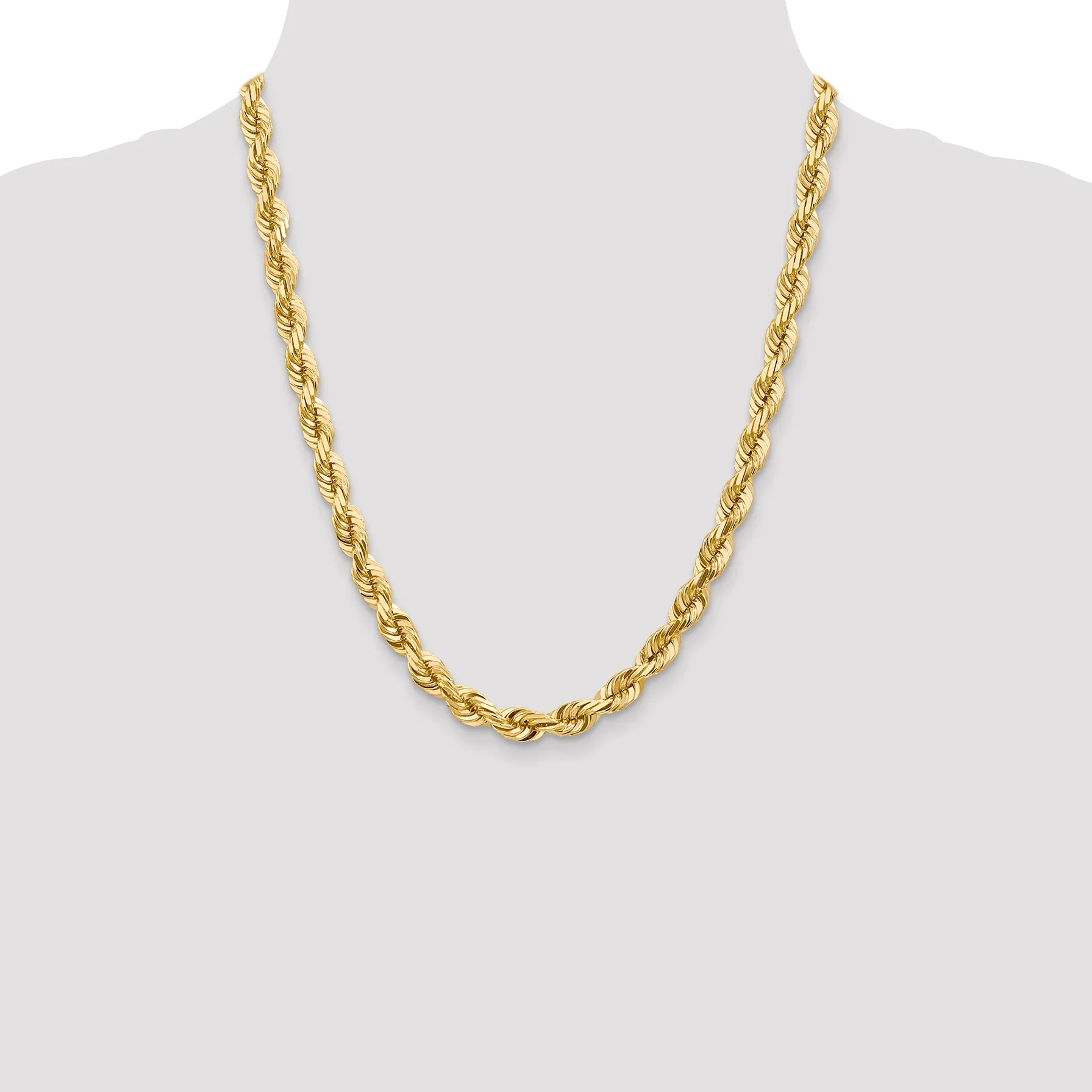 7MM ROPE 14K GOLD VERMEIL CHAIN DC 925 - Image 3