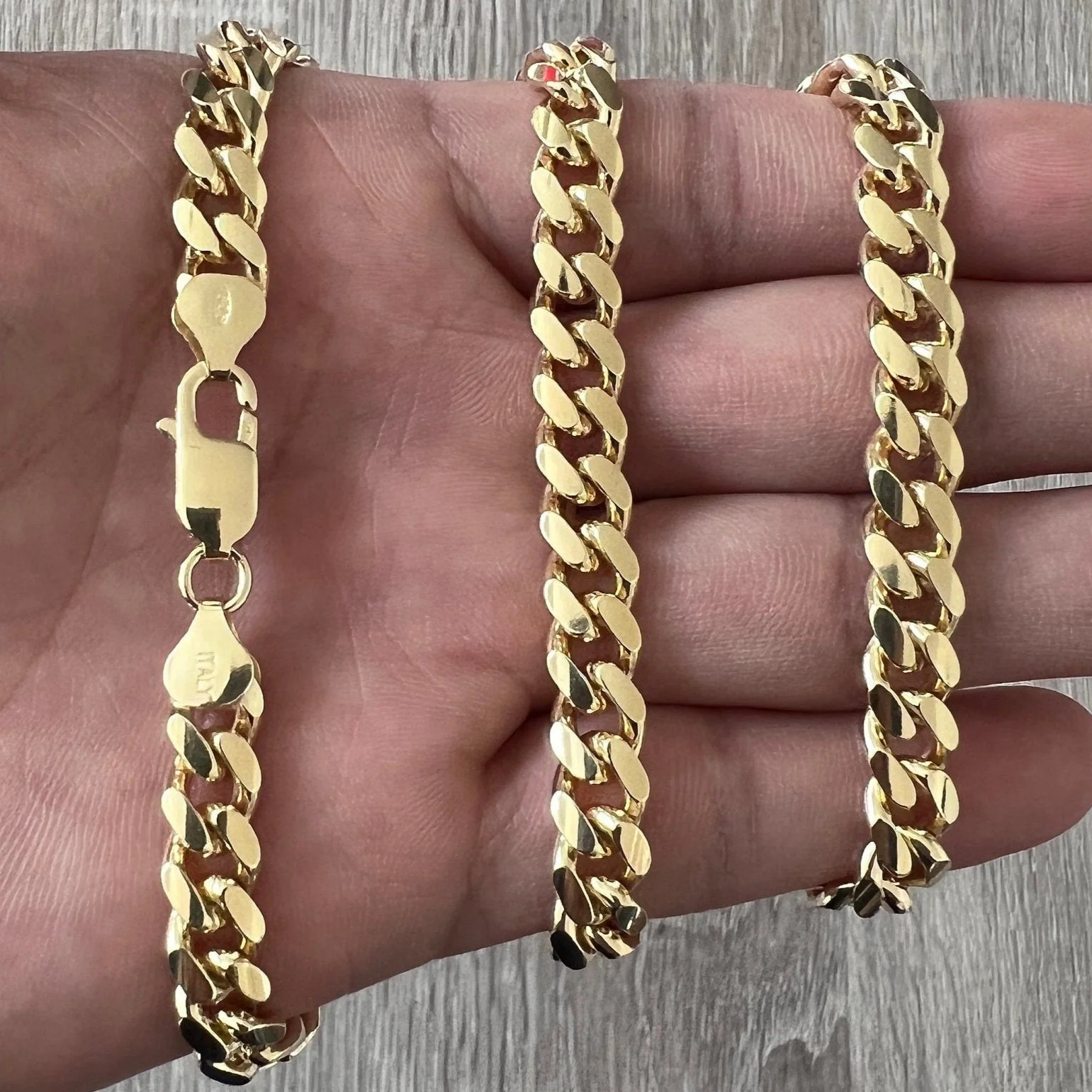 8mm Miami Cuban 14K Gold Vermeil 925 Chain