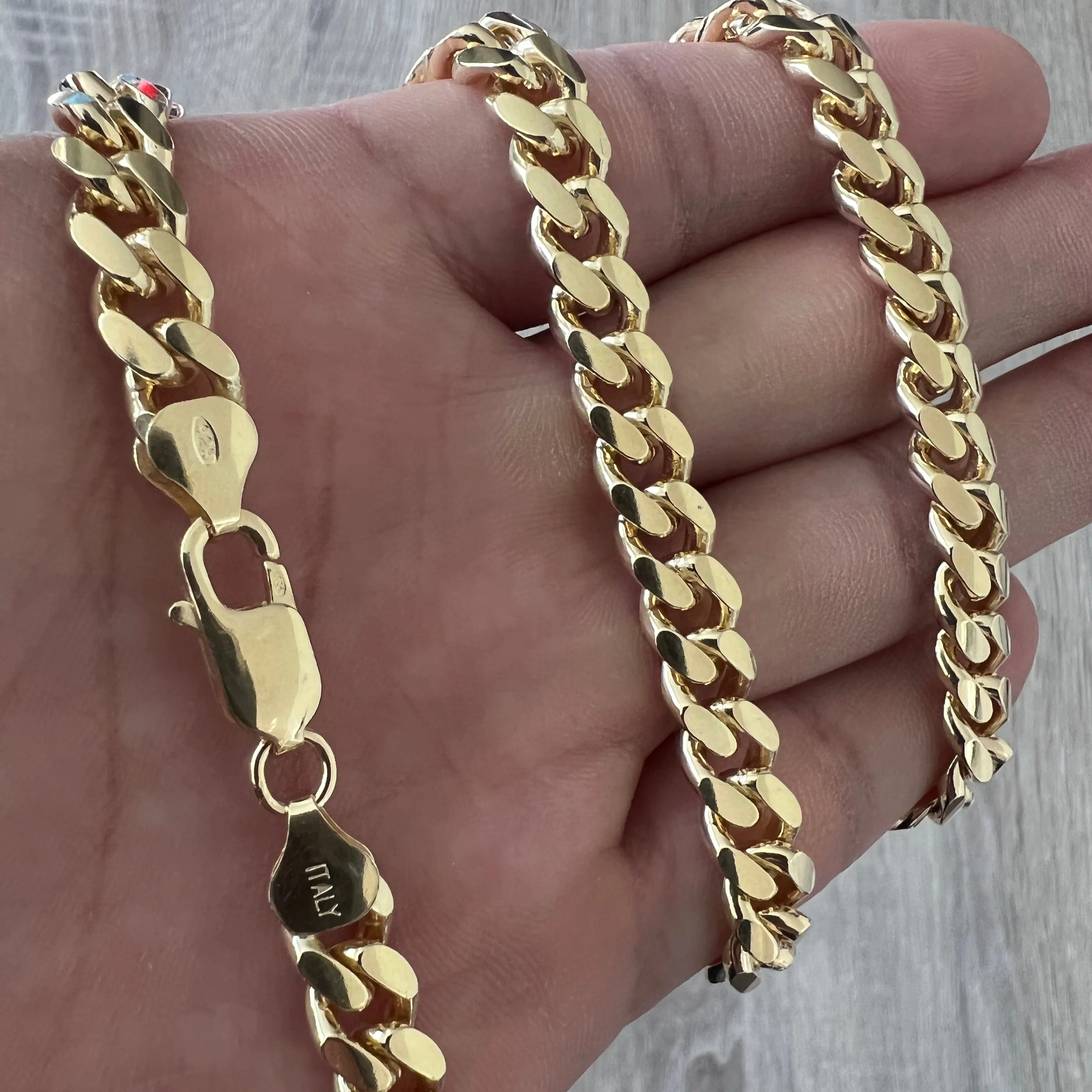 8mm Miami Cuban 14K Gold Vermeil 925 Chain - Image 4