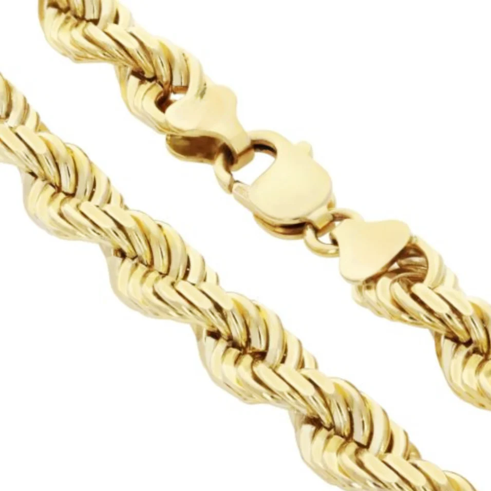 8MM Rope 14K Gold Vermeil 925 Chain DC - Image 5