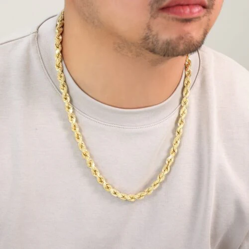 8MM Rope 14K Gold Vermeil 925 Chain DC - Image 6