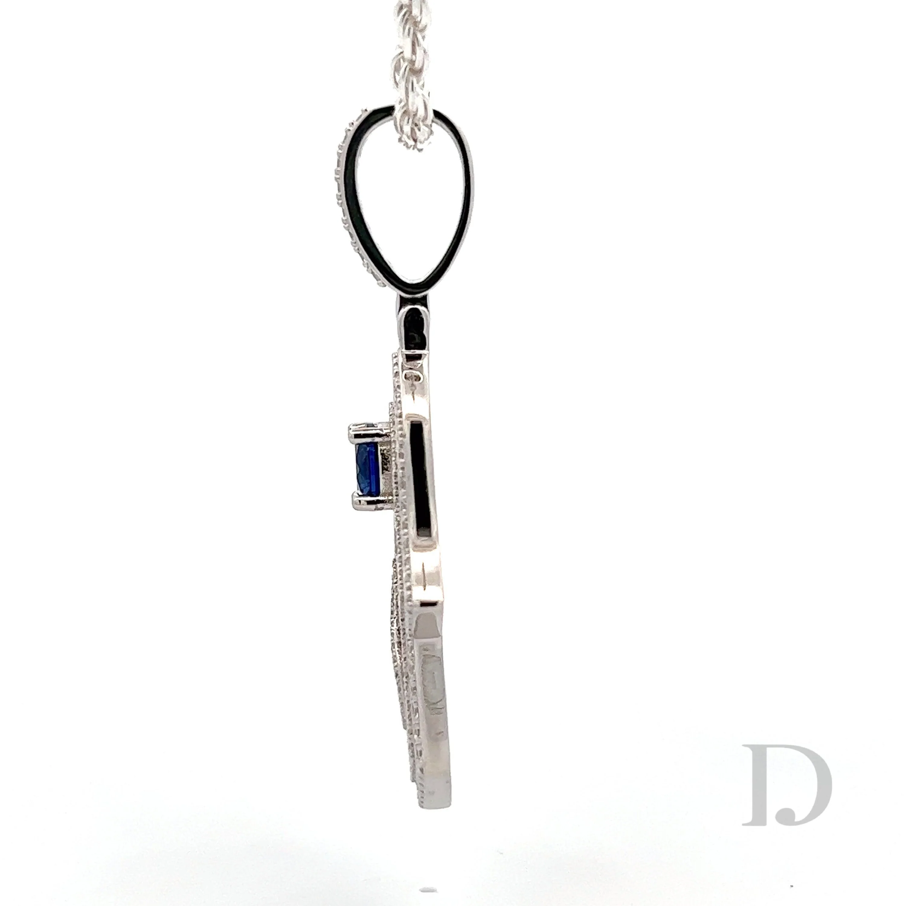 Diamond Hamsa Hand Of Fatima Evil Eye Pendant - Image 4
