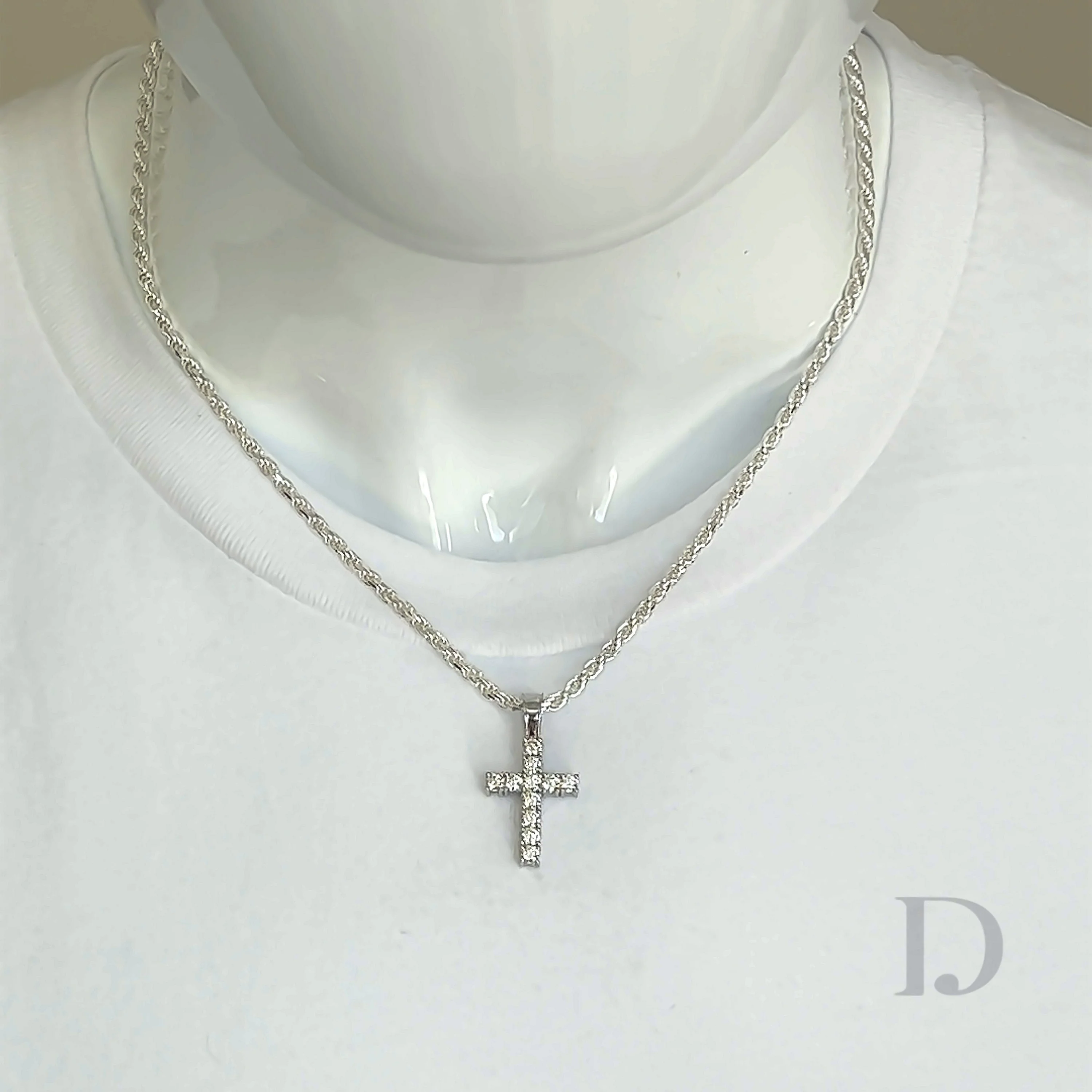 Moissanite Cross Religious Pendant Small - Image 11