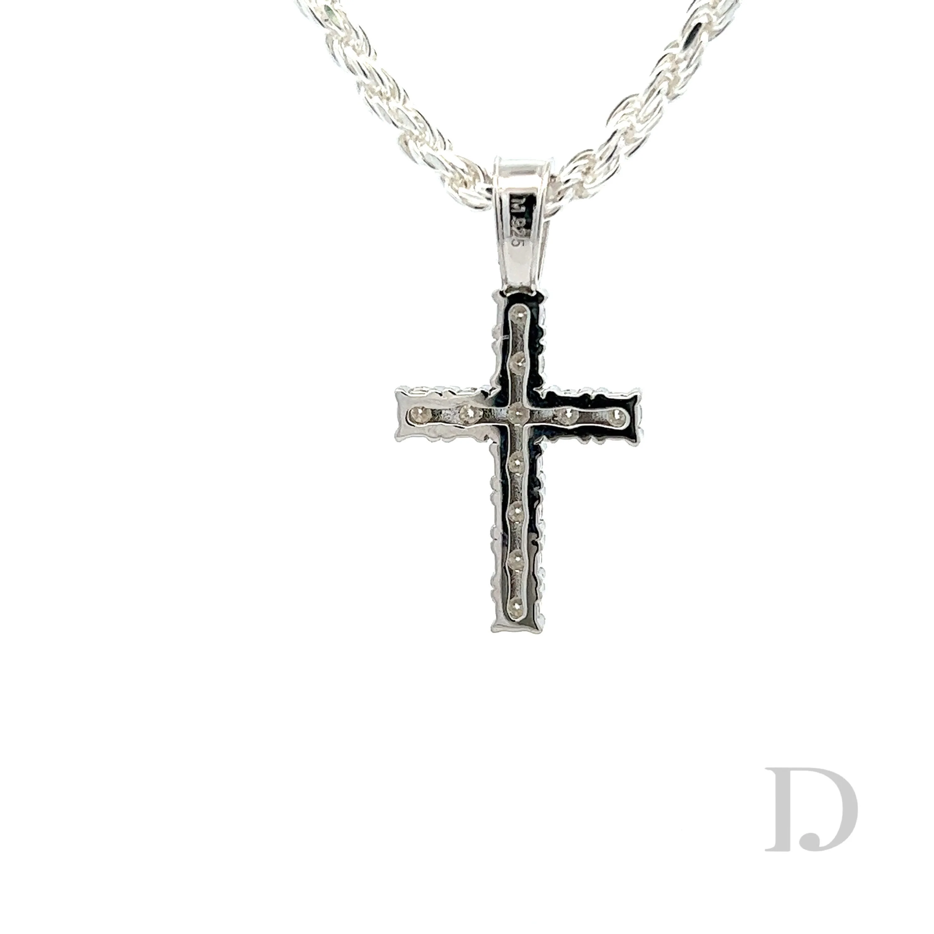 Moissanite Cross Religious Pendant Small - Image 6