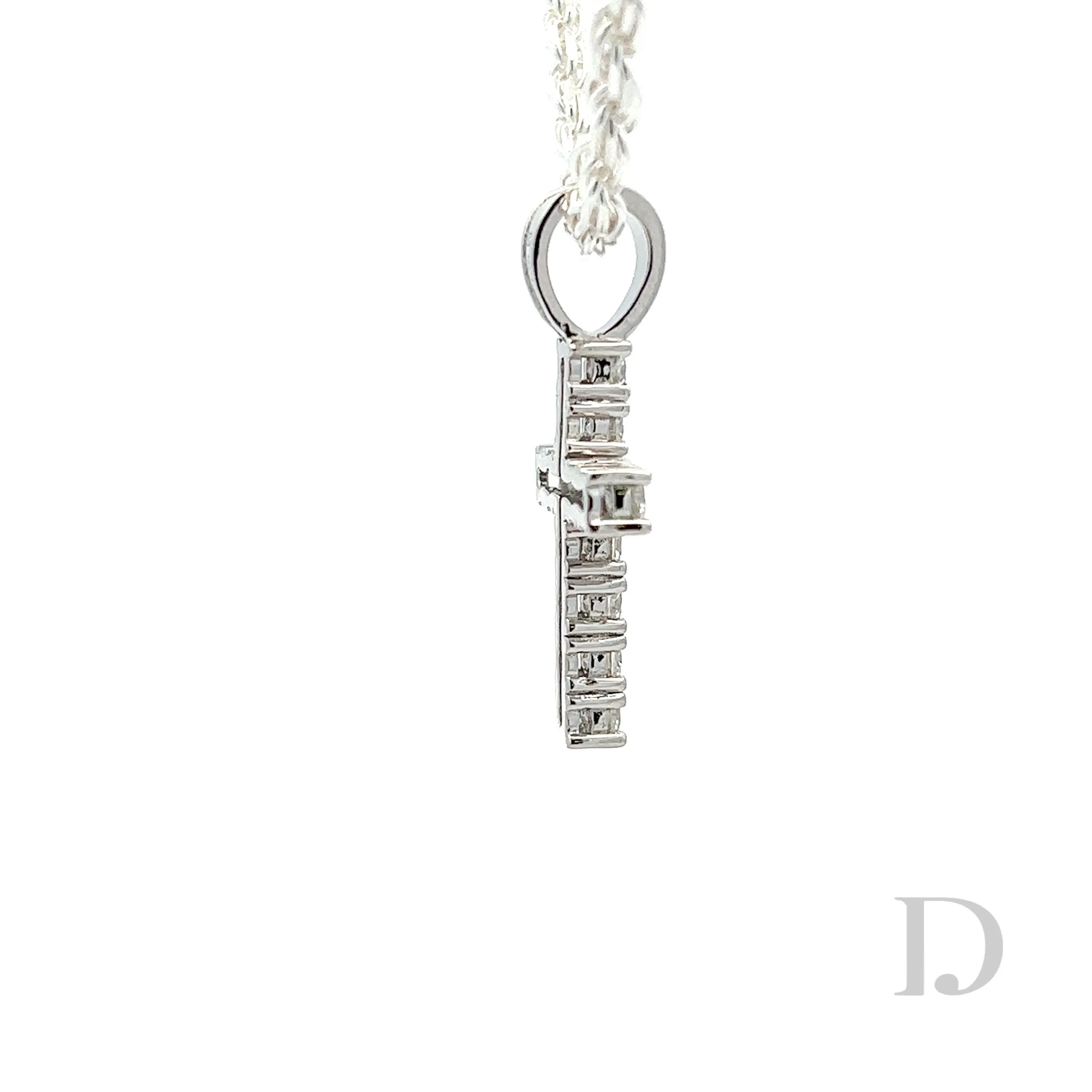 Moissanite Cross Religious Pendant Small - Image 7