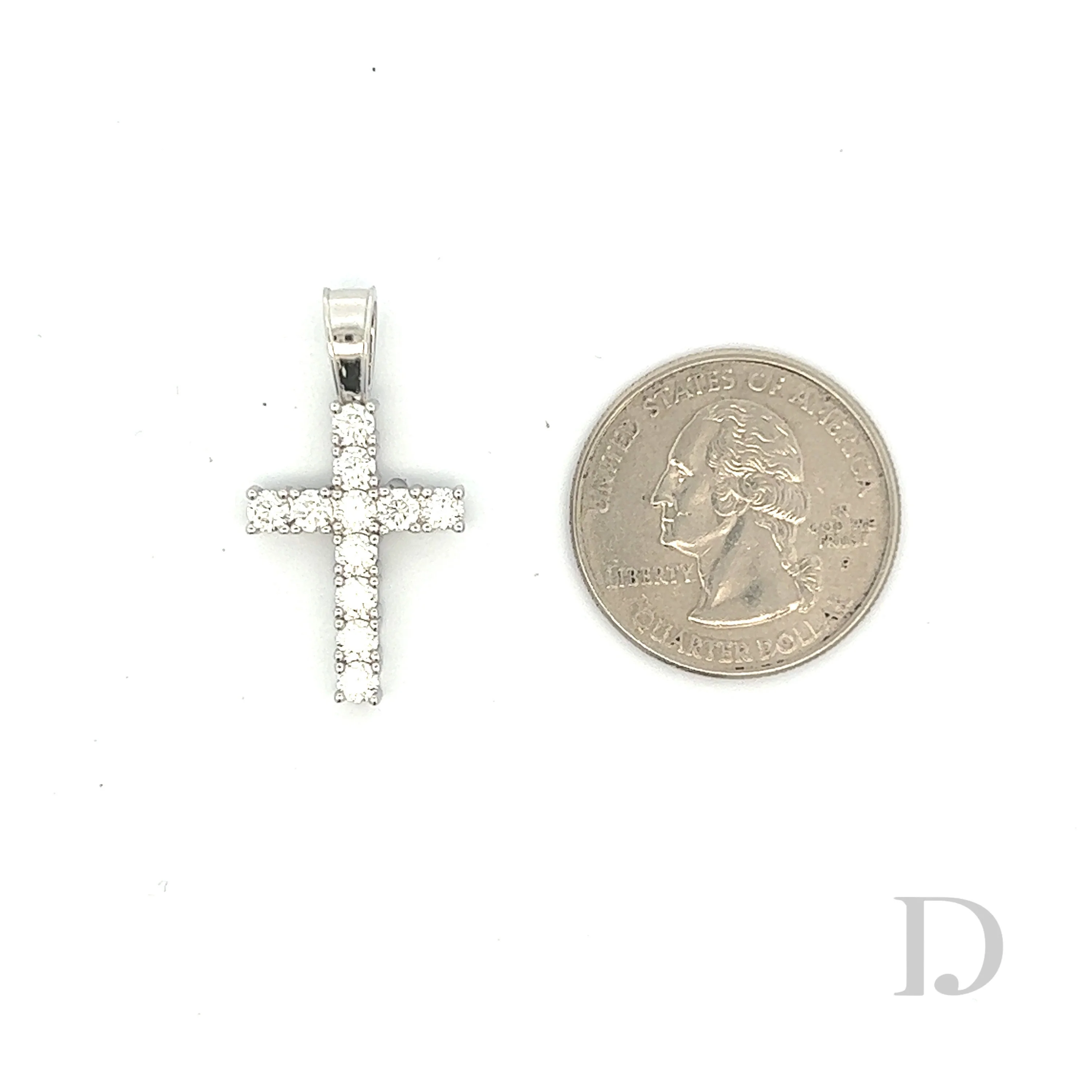 Moissanite Cross Religious Pendant Small - Image 9
