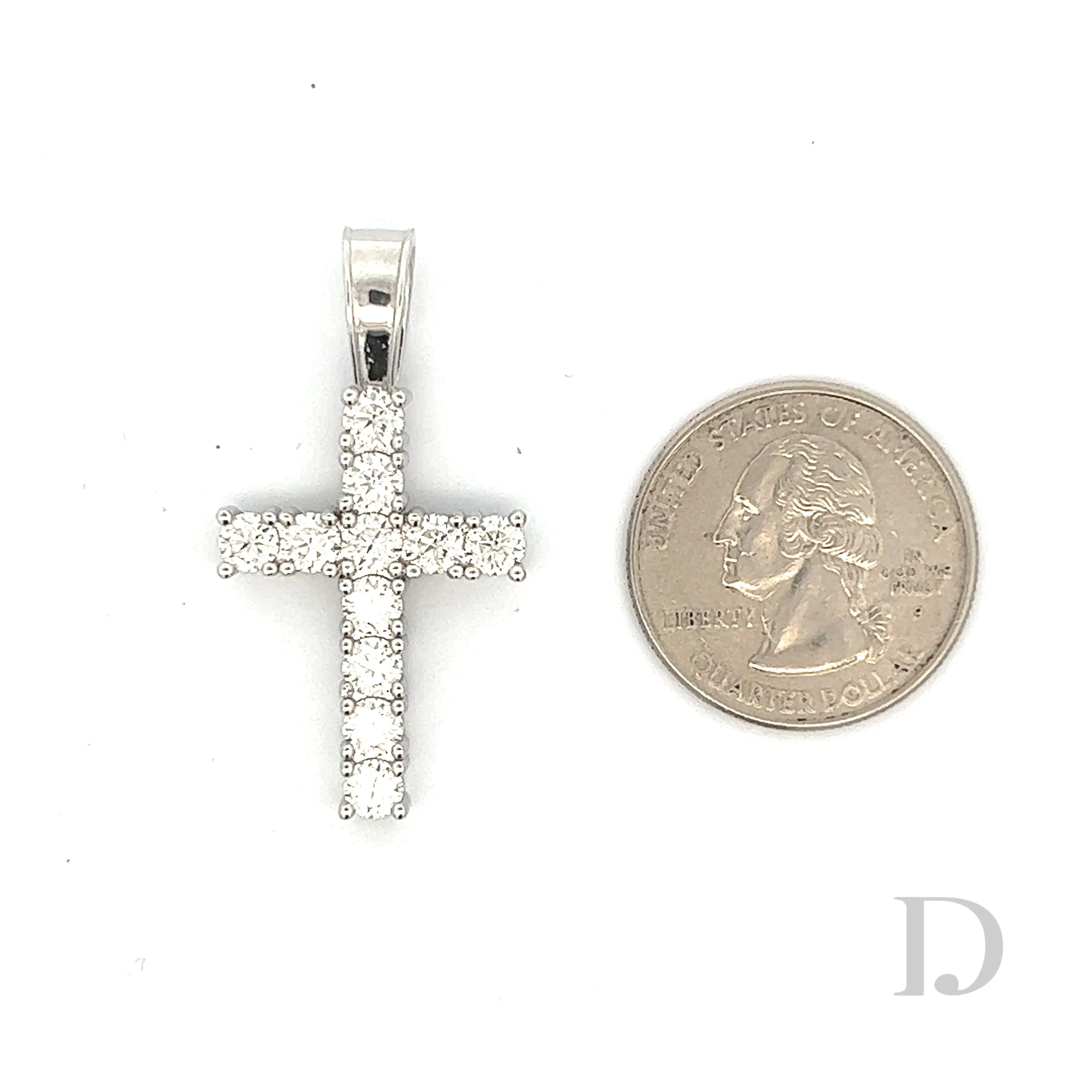 Moissanite Cross Religious Pendant Medium - Image 3