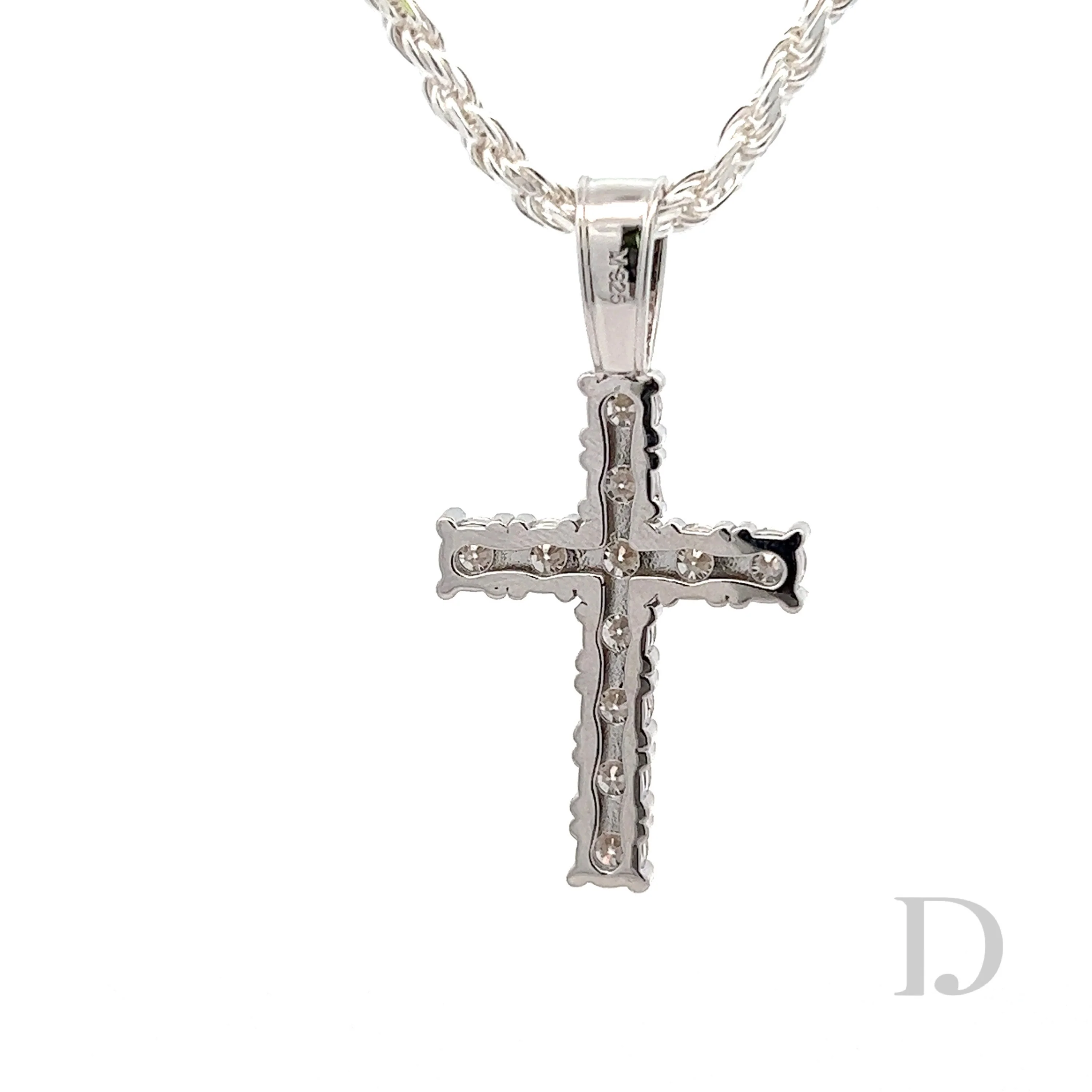 Moissanite Cross Religious Pendant Medium - Image 4