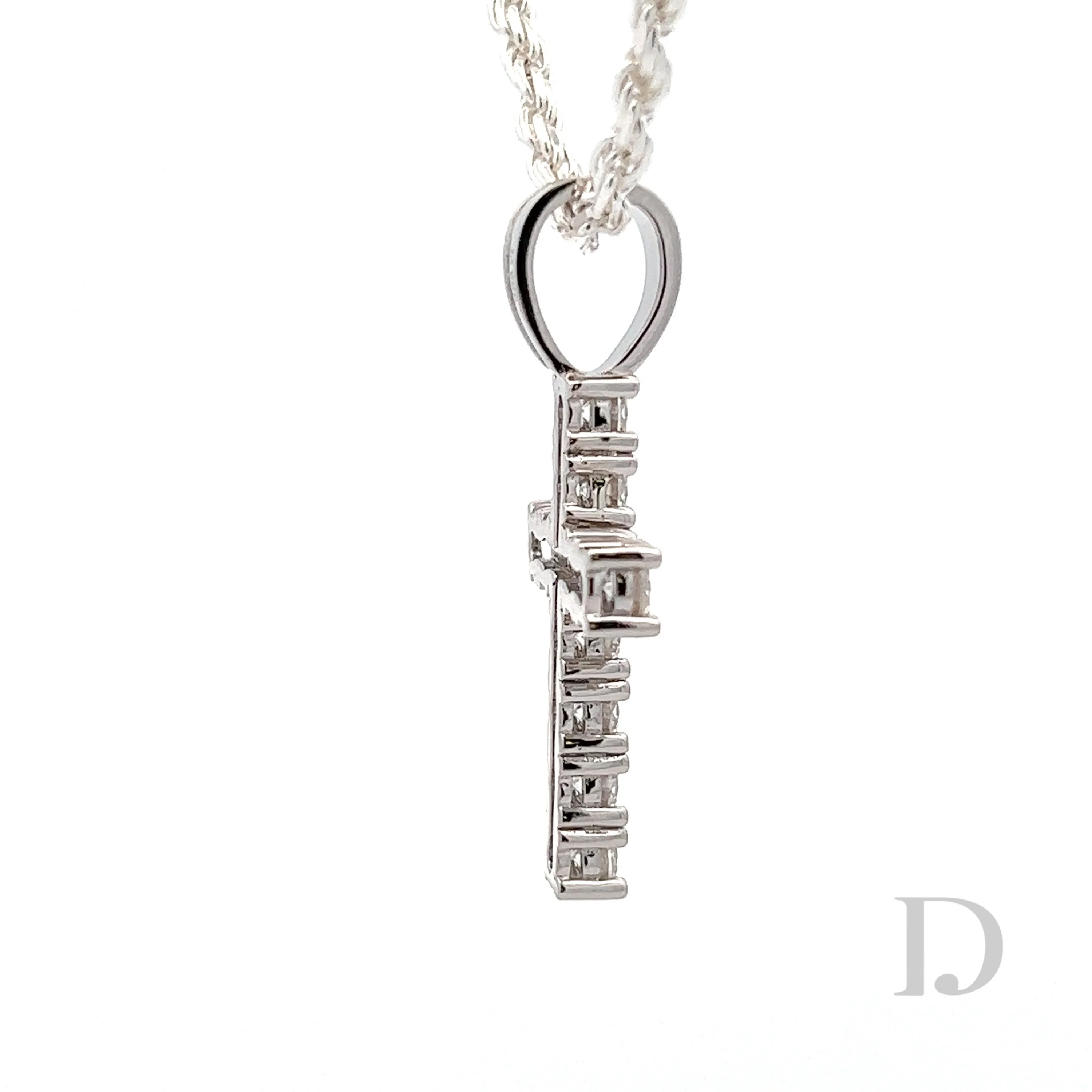 Moissanite Cross Religious Pendant Medium - Image 6