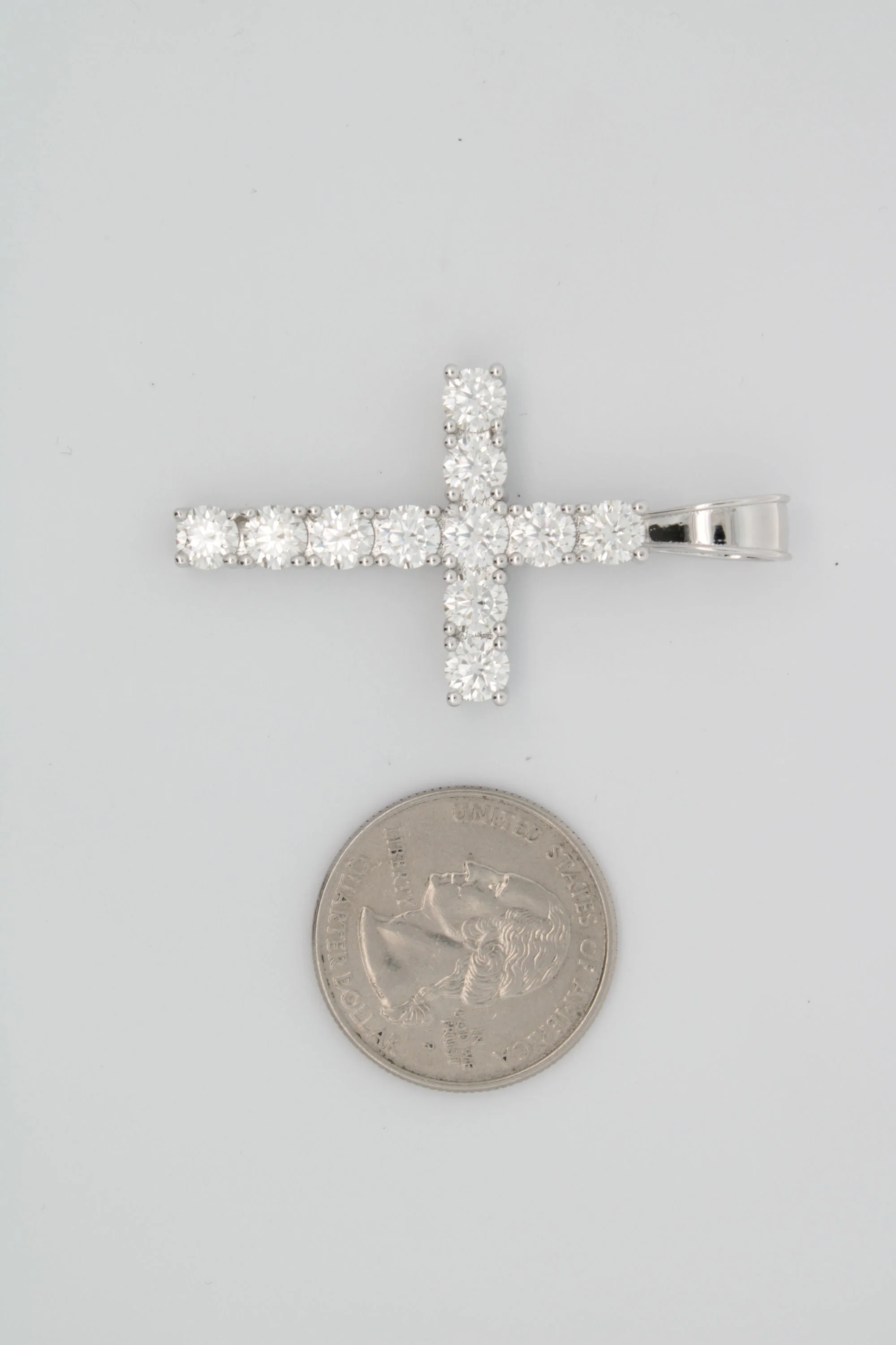 Moissanite Cross Religious Pendant Medium - Image 8
