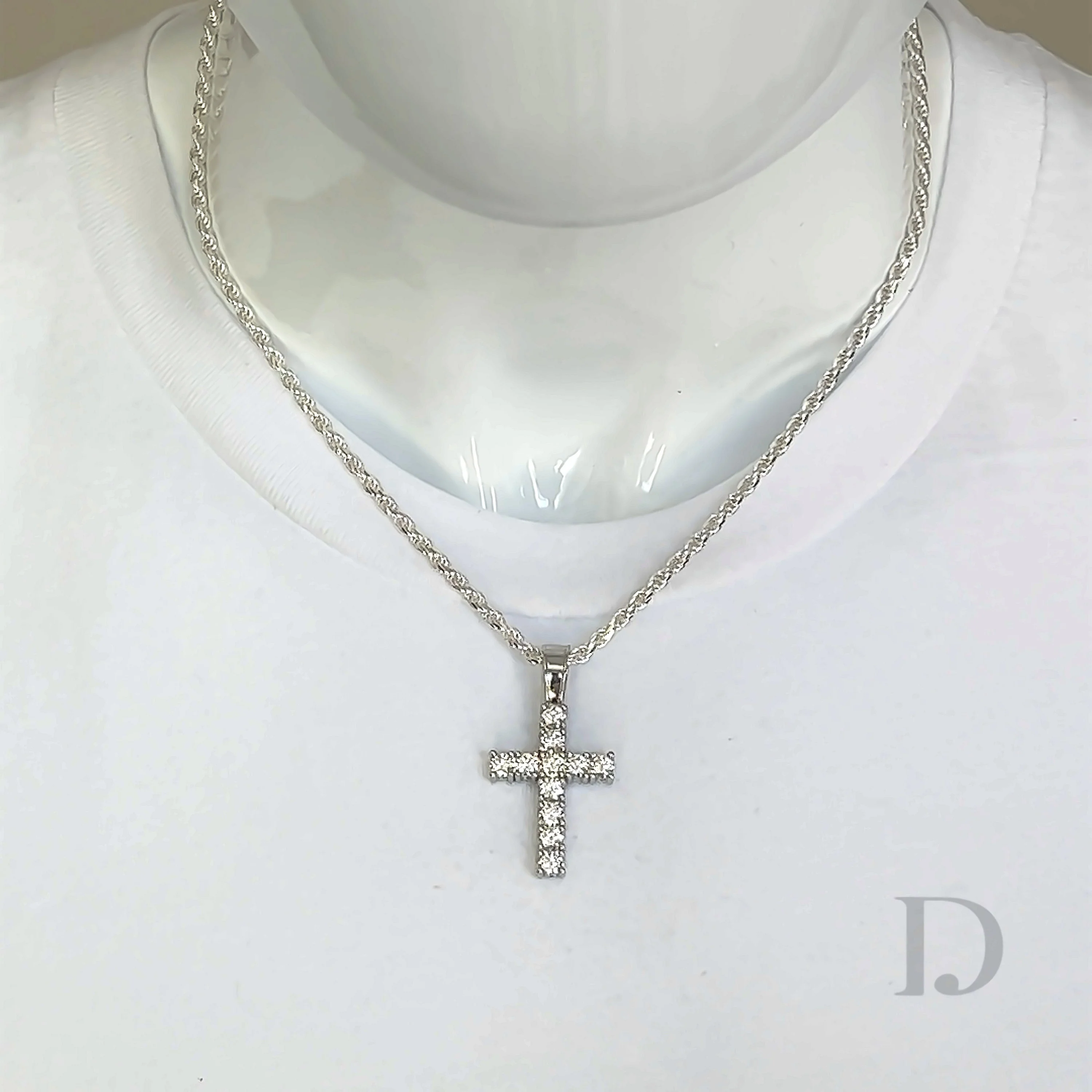 Moissanite Cross Religious Pendant Medium - Image 9