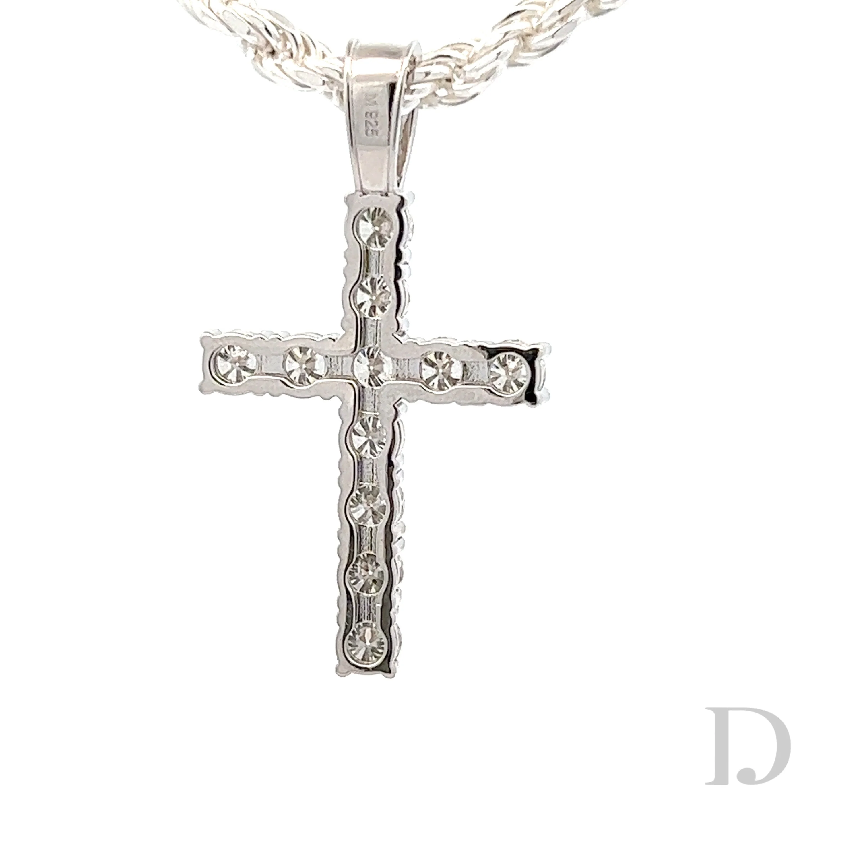 Moissanite Cross Religious Pendant Large - Image 5