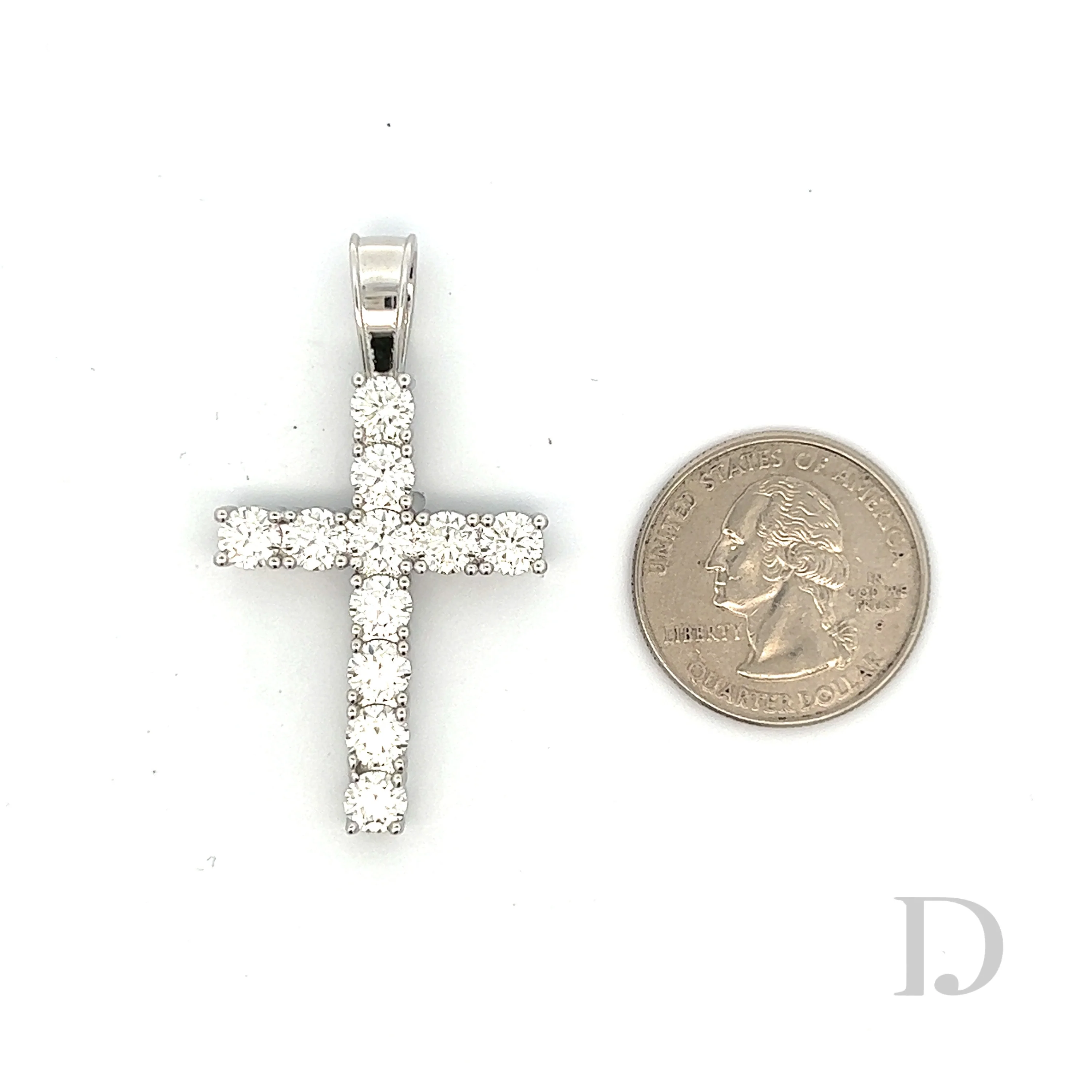 Moissanite Cross Religious Pendant Large - Image 8