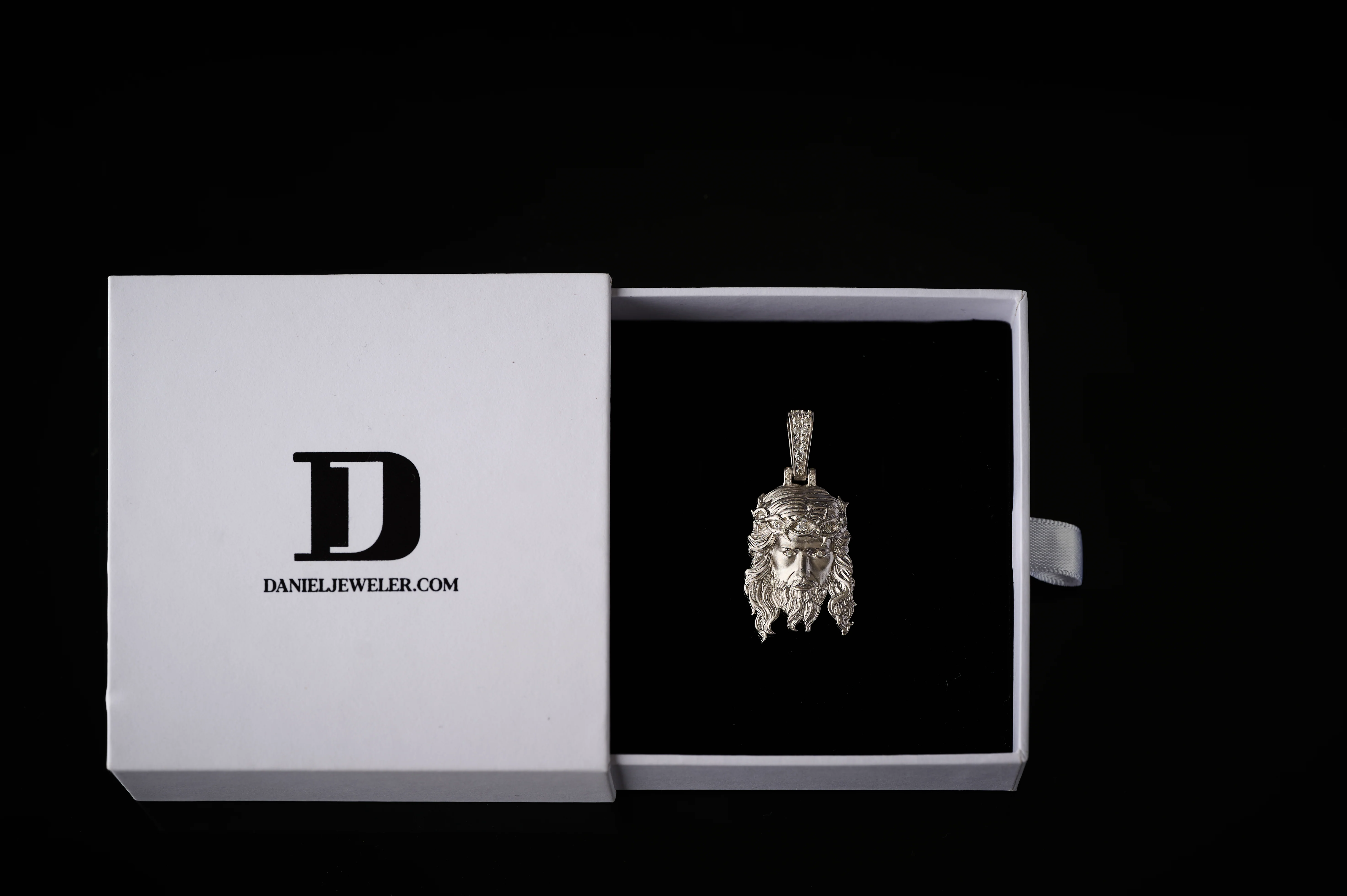 Moissanite Jesus Piece Pendant Matte Finish - Image 3