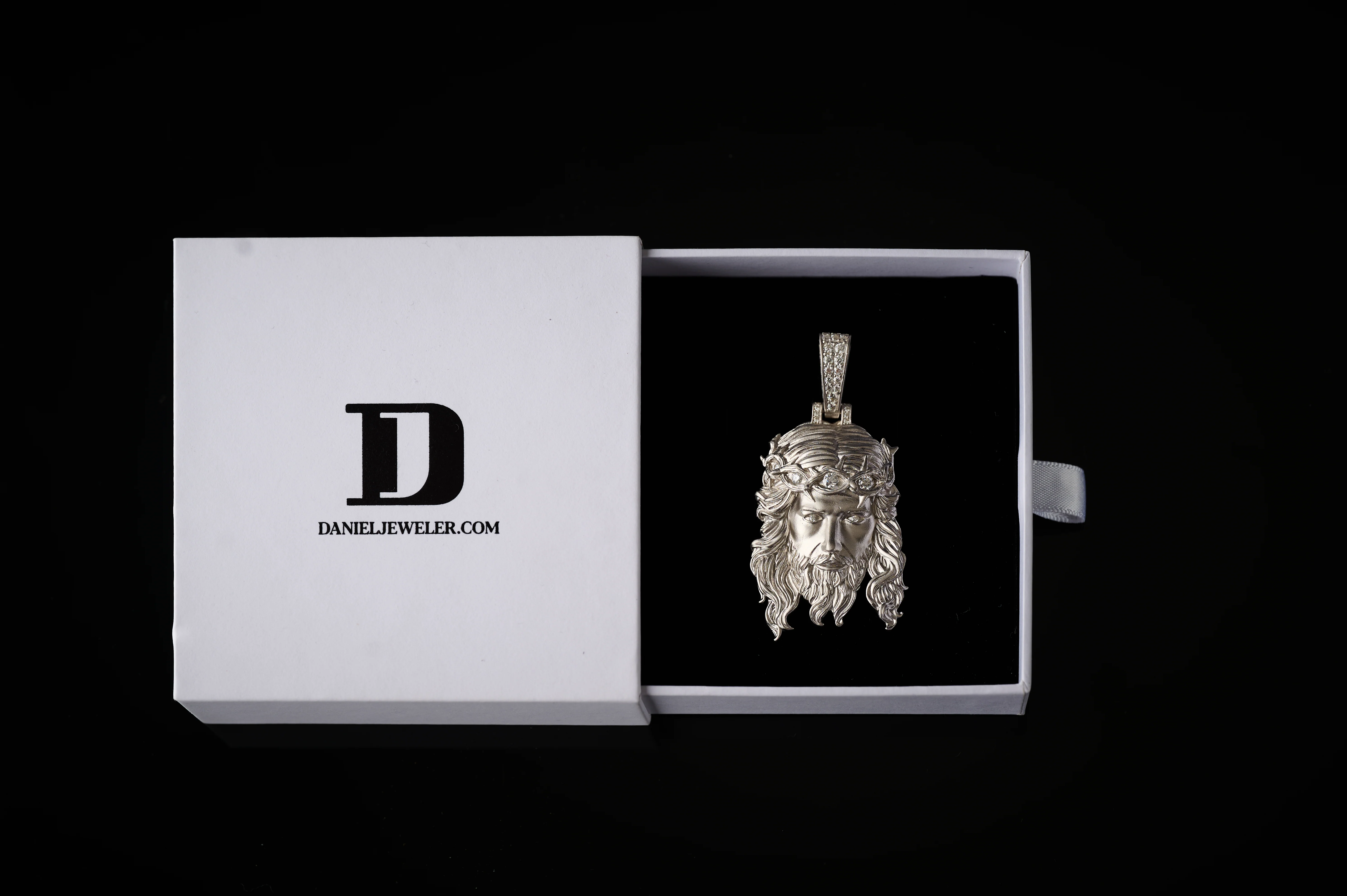 Moissanite Jesus Piece Pendant Matte Finish - Image 4