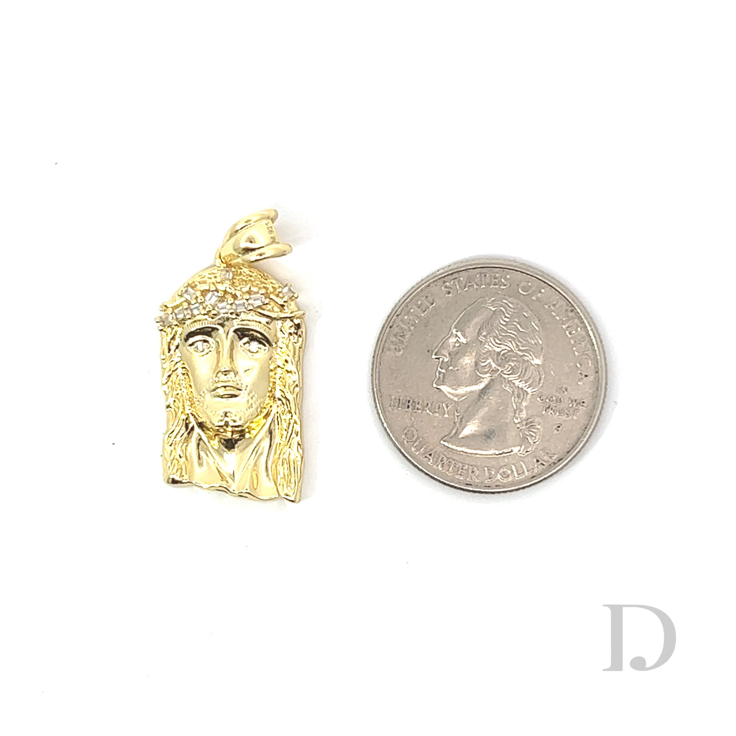 Moissanite Baguette Jesus Piece 14K Gold Pendant - Image 3
