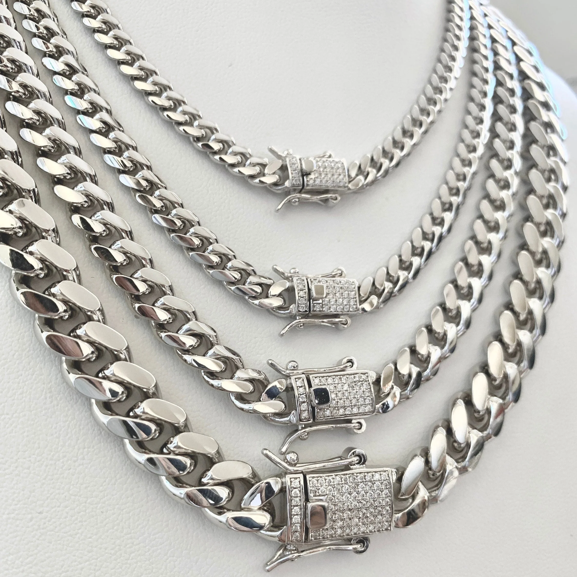 Miami Cuban Moissanite Box Lock Necklace - Image 5